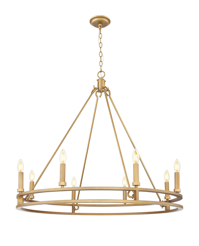 Dennison 8 Light 36" Chandelier in Signature Brass