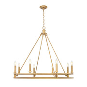 Dennison 8 Light 36" Chandelier in Signature Brass
