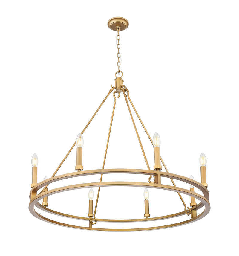 Dennison 8 Light 36" Chandelier in Signature Brass
