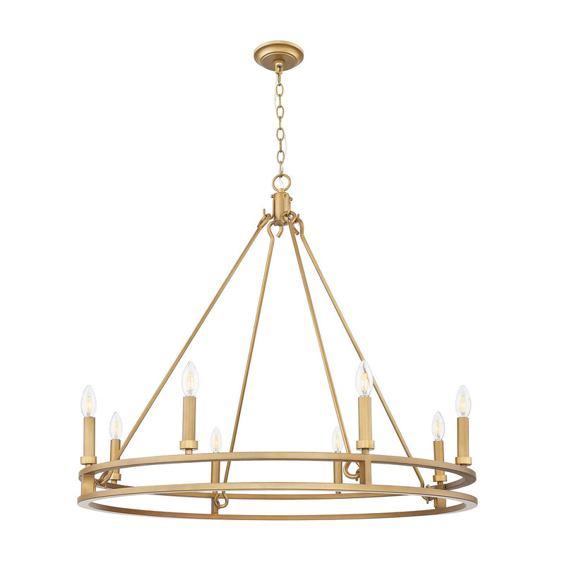 Dennison 8 Light 36" Chandelier in Signature Brass