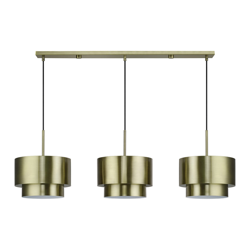 Zolana 3-Light Extra Large Linear Chandelier in Antique Brass