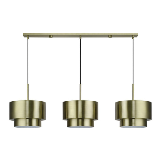 Zolana 3-Light Extra Large Linear Chandelier in Antique Brass