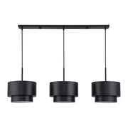 Zolana 3-Light Extra Large Linear Chandelier in Black