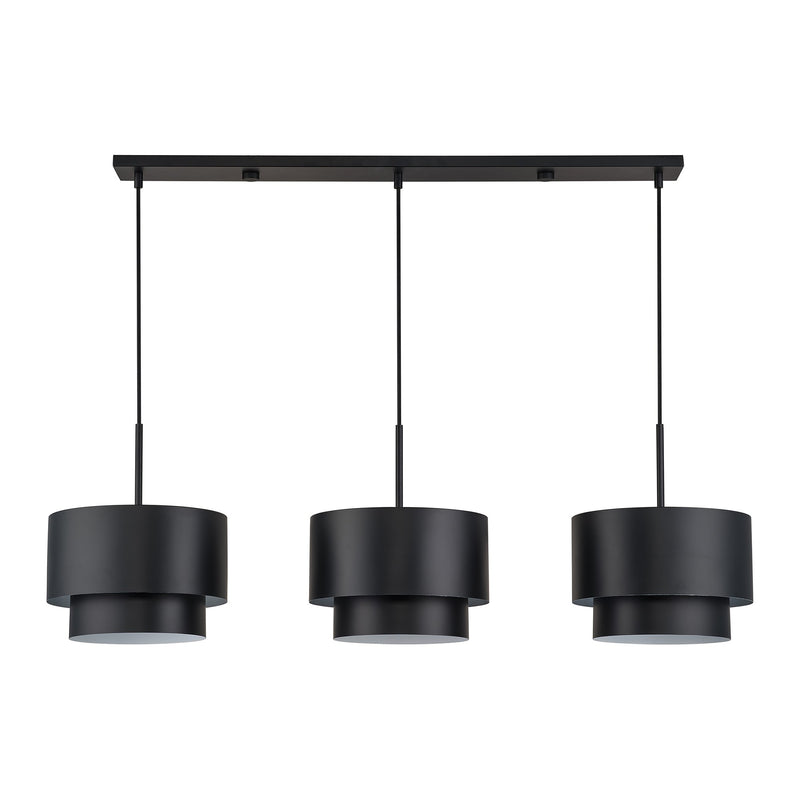 Zolana 3-Light Extra Large Linear Chandelier in Black