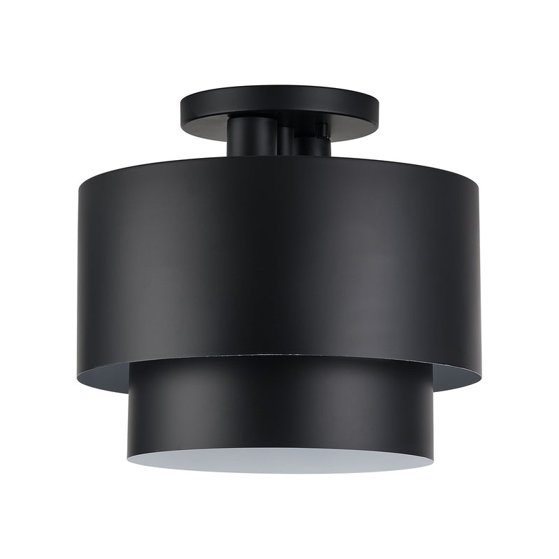 Zolana 2-Light Semi-Flush Mount in Black