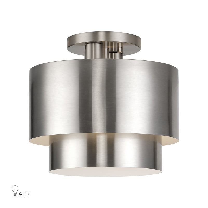 Zolana 2-Light Semi-Flush Mount in Brushed Nickel