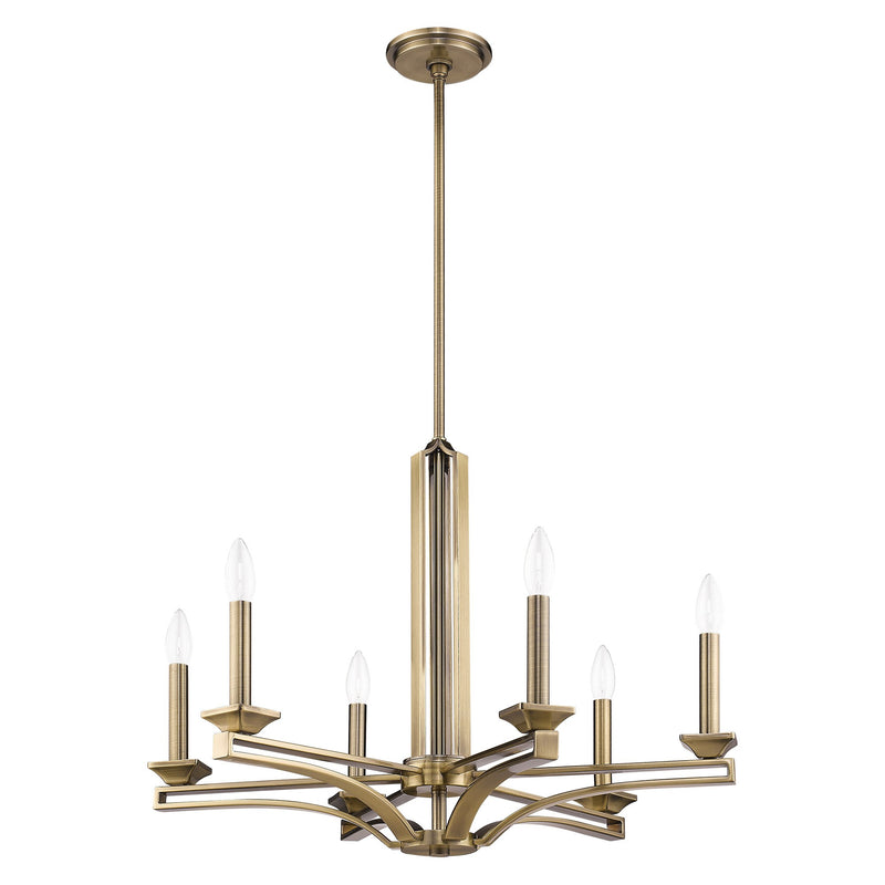 Trumbull 6-Light Chandelier in Antique Brass