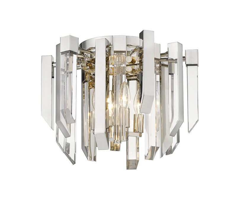 Bova 4 Light 17.25" Flush Mount in Polished Nickel