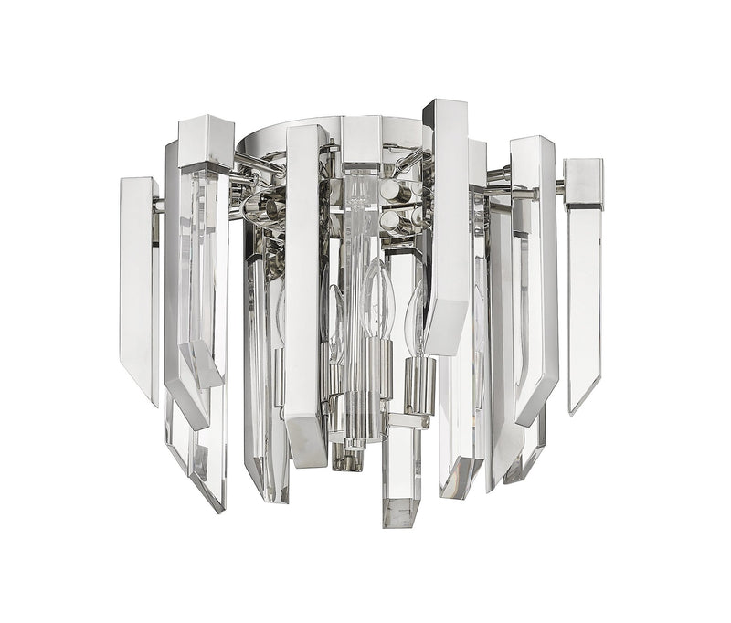 Bova 4 Light 17.25" Flush Mount in Polished Nickel
