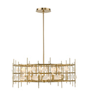 Garroway 9 Light 32" Chandelier in Aged Brass