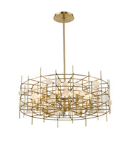 Garroway 9 Light 32" Chandelier in Aged Brass