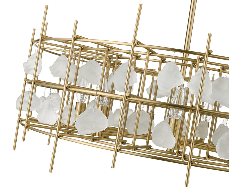 Garroway 9 Light 32" Chandelier in Aged Brass