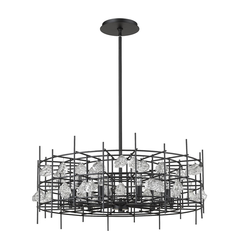 Garroway 9 Light 32" Chandelier in Matte Black