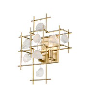 Garroway 2 Light 13.5" Wall Sconce in Aged Brass