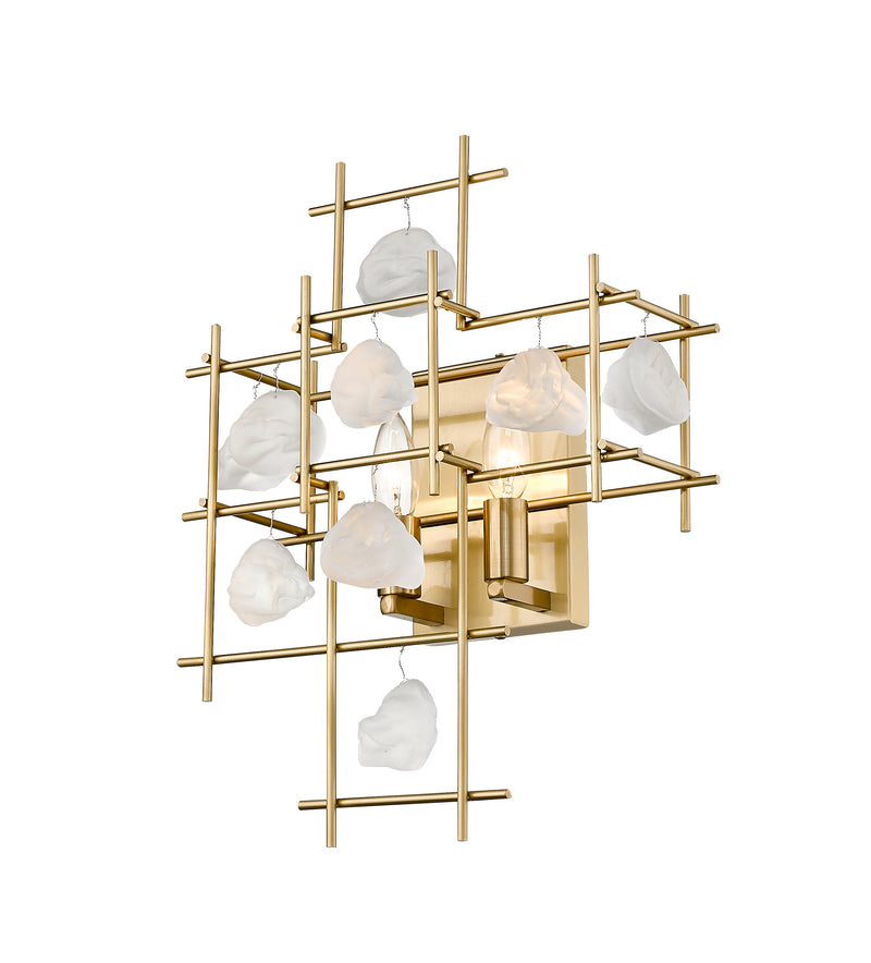 Garroway 2 Light 13.5" Wall Sconce in Aged Brass