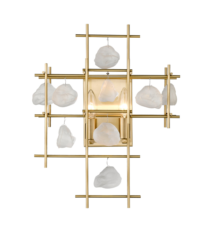 Garroway 2 Light 13.5" Wall Sconce in Aged Brass