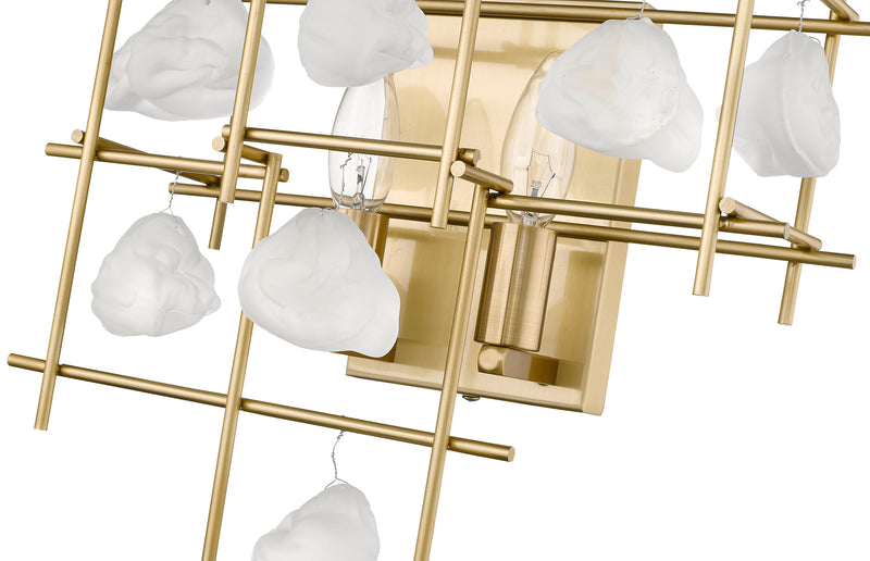 Garroway 2 Light 13.5" Wall Sconce in Aged Brass