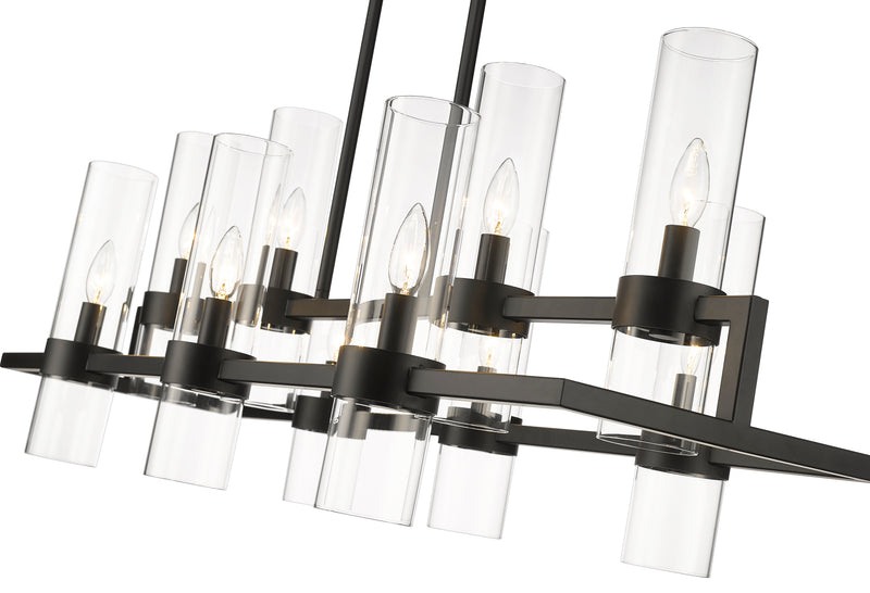 Datus 10 Light 42.5" Linear Pendant in Matte Black