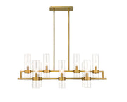 Datus 10 Light 42.5" Linear Pendant in Rubbed Brass