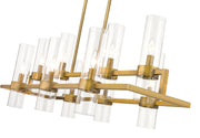 Datus 10 Light 42.5" Linear Pendant in Rubbed Brass
