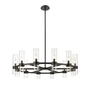Datus 12 Light 43.5" Chandelier in Matte Black