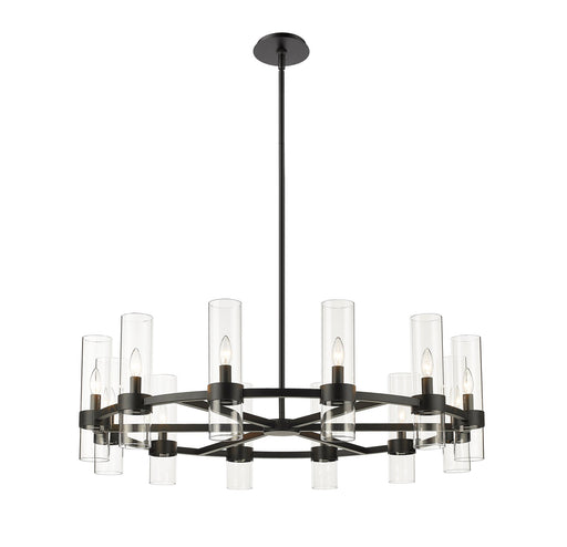 Datus 12 Light 43.5" Chandelier in Matte Black