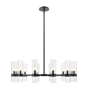 Datus 12 Light 43.5" Chandelier in Matte Black