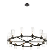 Datus 12 Light 43.5" Chandelier in Matte Black