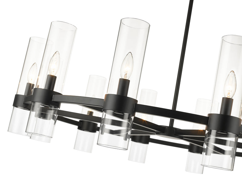 Datus 12 Light 43.5" Chandelier in Matte Black
