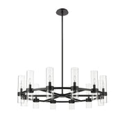 Datus 12 Light 43.5" Chandelier in Matte Black