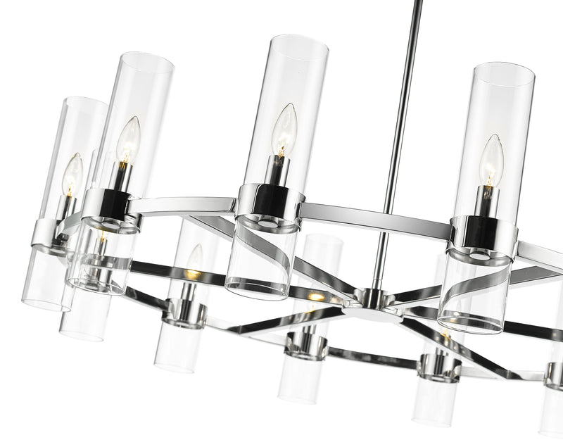 Datus 12 Light 43.5" Chandelier in Polished Nickel