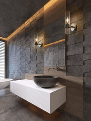 Datus 1 Light 4.75" Wall Sconce in Polished Nickel in a room setting