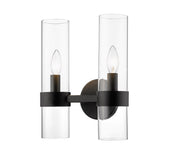 Datus 2 Light 10.25" Wall Sconce in Matte Black