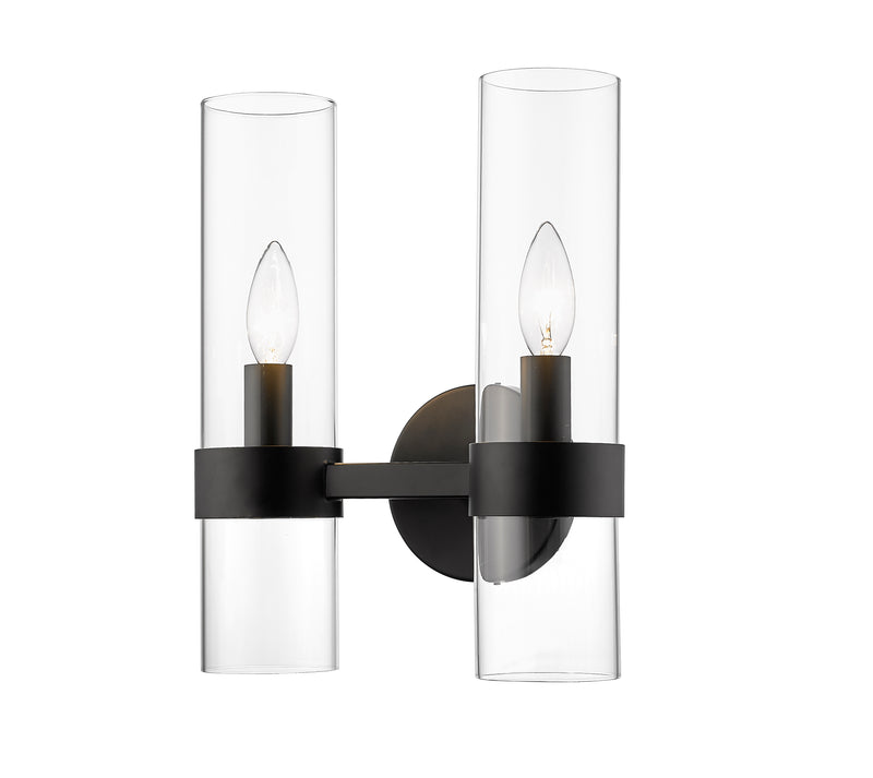 Datus 2 Light 10.25" Wall Sconce in Matte Black