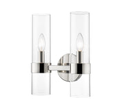 Datus 2 Light 10.25" Wall Sconce in Polished Nickel