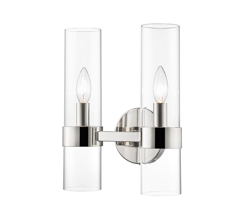 Datus 2 Light 10.25" Wall Sconce in Polished Nickel
