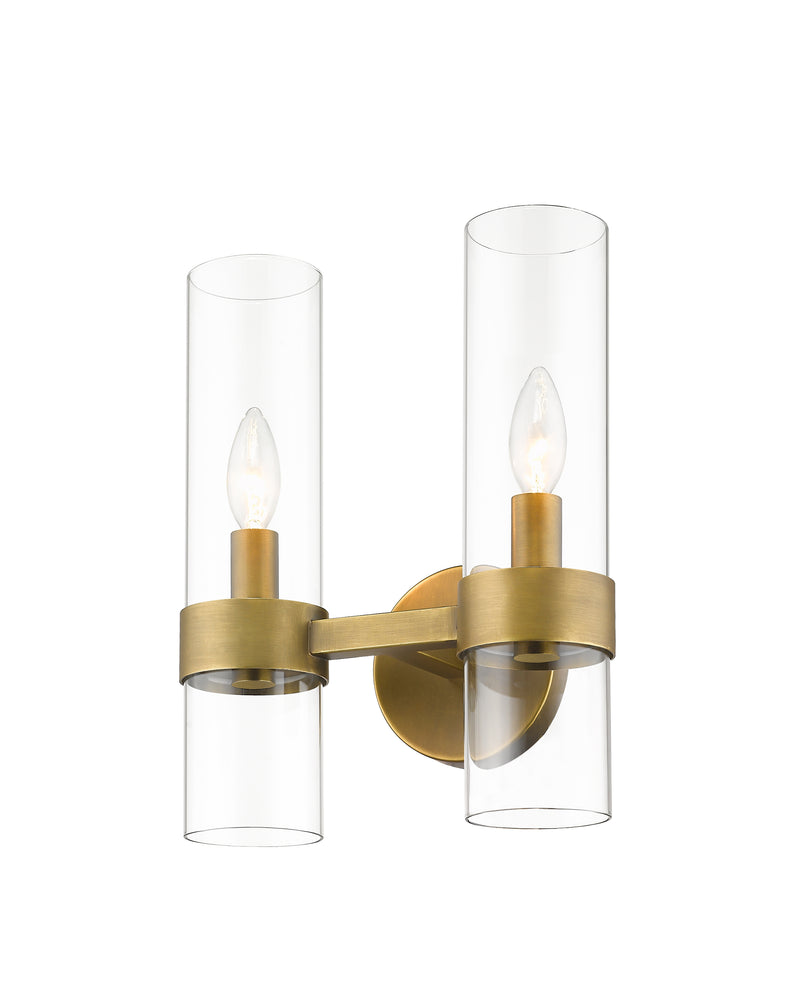 Datus 2 Light 10.25" Wall Sconce in Rubbed Brass