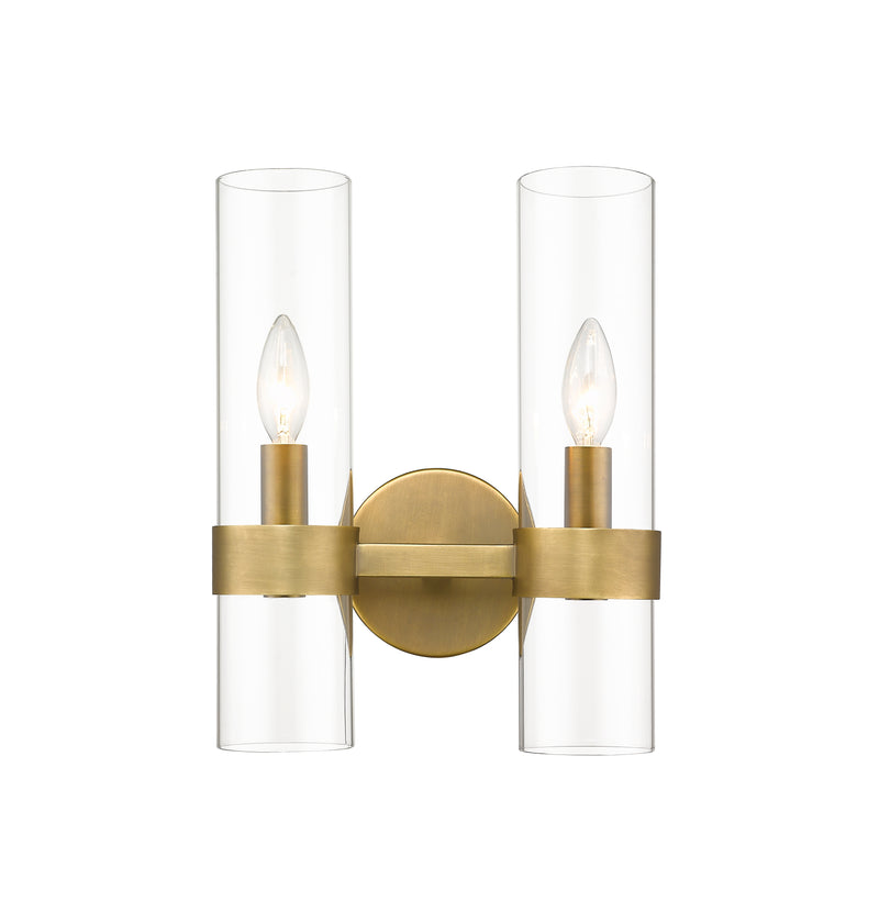 Datus 2 Light 10.25" Wall Sconce in Rubbed Brass