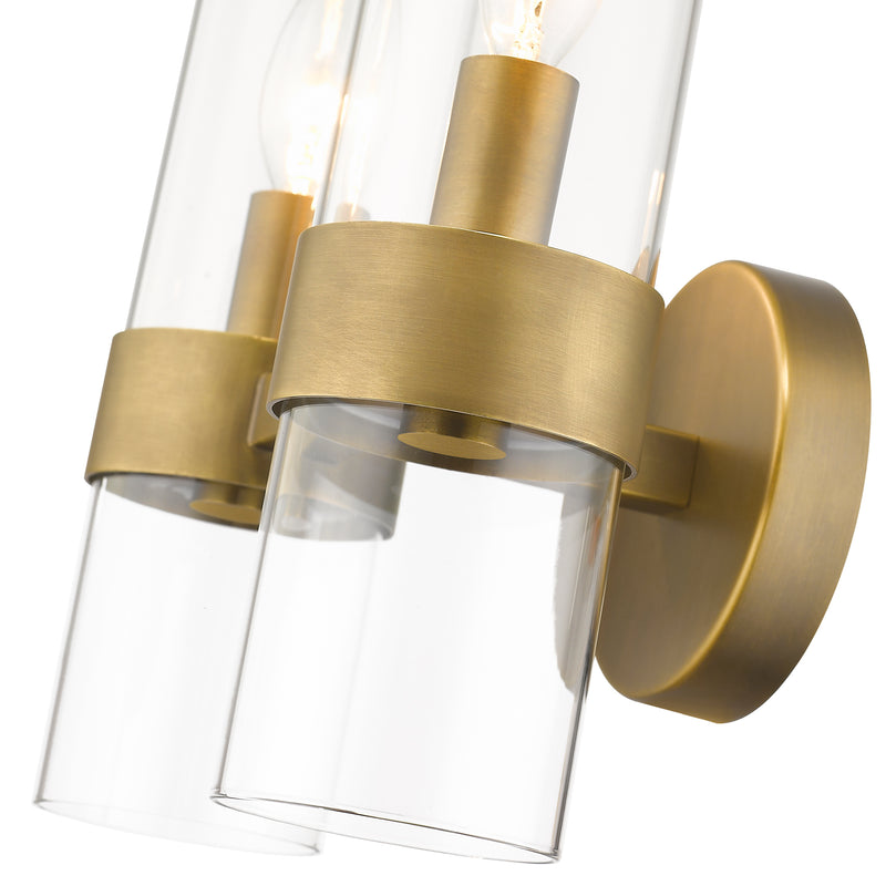 Datus 2 Light 10.25" Wall Sconce in Rubbed Brass
