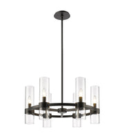 Datus 6 Light 26" Chandelier in Matte Black