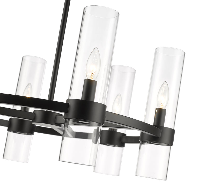 Datus 6 Light 26" Chandelier in Matte Black