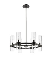 Datus 6 Light 26" Chandelier in Matte Black
