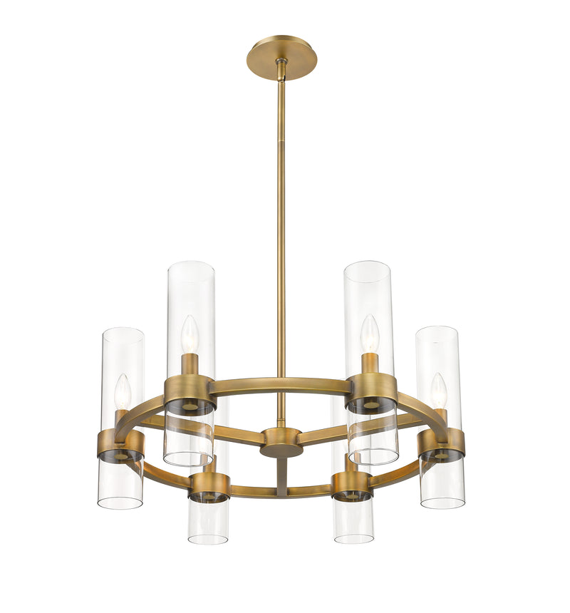 Datus 6 Light 26" Chandelier in Rubbed Brass