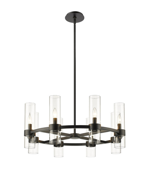 Datus 8 Light 32" Chandelier in Matte Black