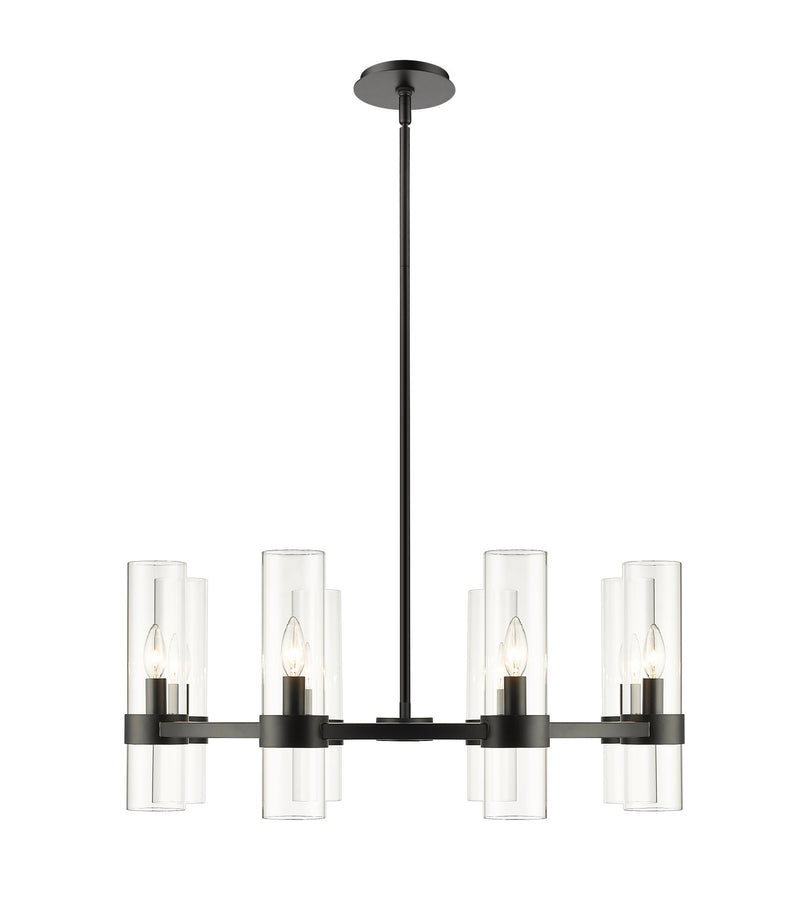 Datus 8 Light 32" Chandelier in Matte Black