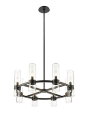 Datus 8 Light 32" Chandelier in Matte Black