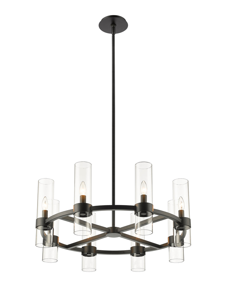 Datus 8 Light 32" Chandelier in Matte Black