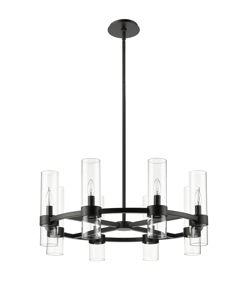 Datus 8 Light 32" Chandelier in Matte Black