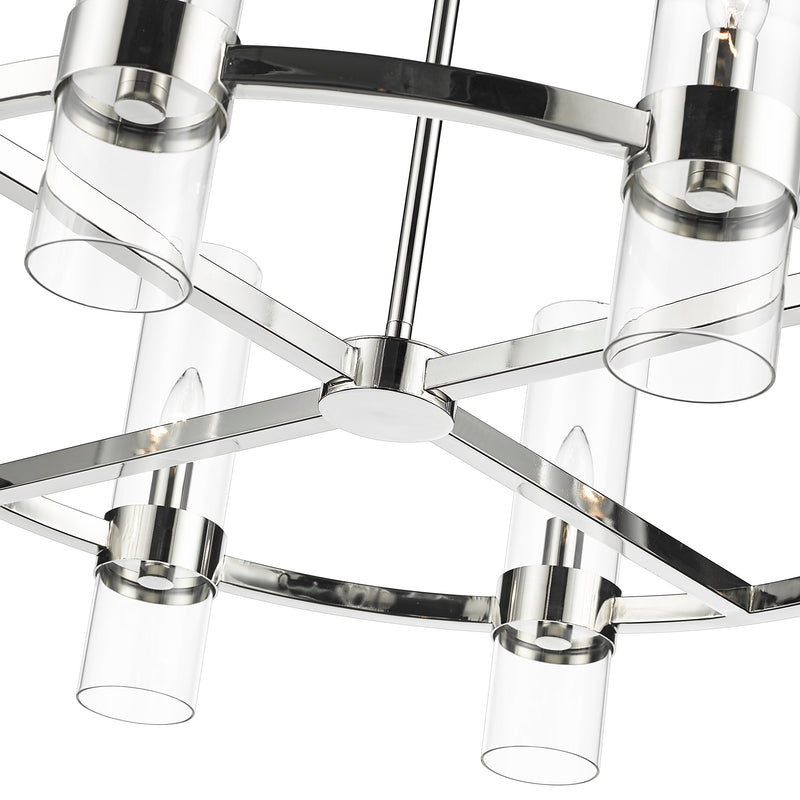 Datus 8 Light 32" Chandelier in Polished Nickel