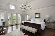 Datus 8 Light 32" Chandelier in Polished Nickel in a room setting